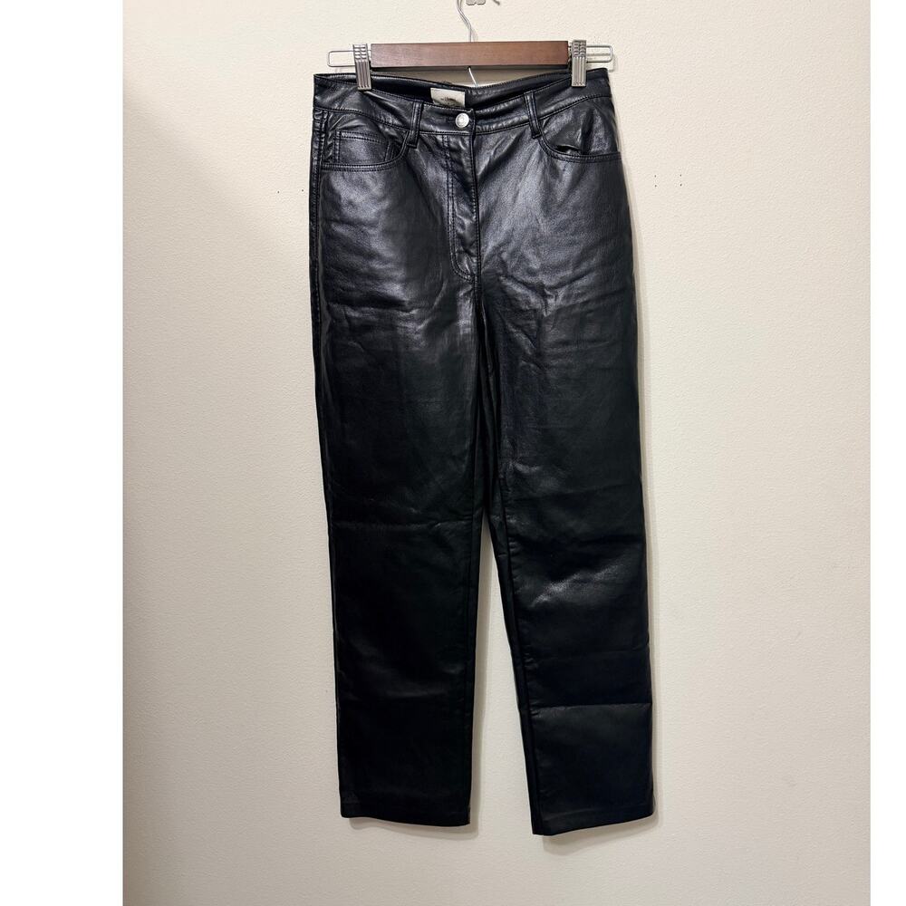 NWOT Aritzia Wilfred Melina Black Vegan Leather Pant Sz 2